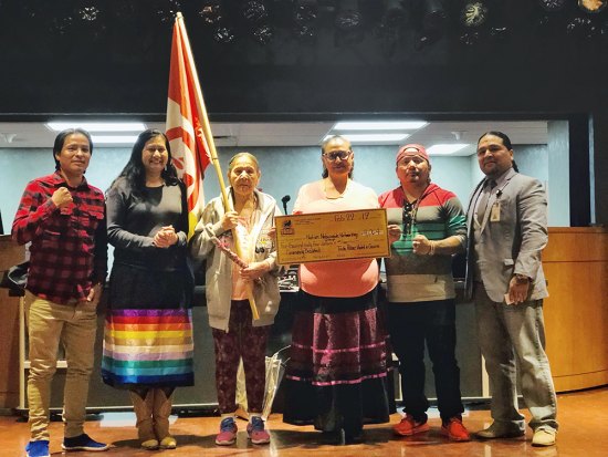 Tachi Palace Community Breakfast awards $4,178 to Natives Nationwide Networking Group Members of Natives Nationwide Networking Group with Tachi Palace Hotel & Casino Interim Marketing Director Rojelio Morales who presented the group with a $4,178 check from the monthly Community Breakfast.